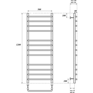 Полотенцесушитель электрический Point П12 500х1200 хром (PN09152E) в Москвe1