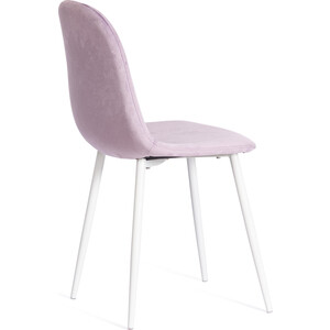 Стул TetChair Breeze (mod 4724) вельвет/металл 44x53x87 см Light lavander (светло-лавандовый) HLR26 / белый в Москвe