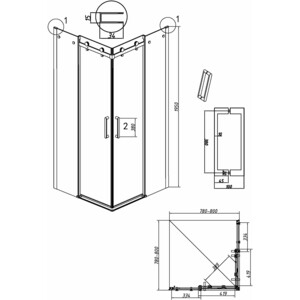 Душевой уголок Grossman Classic 80x80 прозрачный, хром (300.K33.04.8080.10.00)