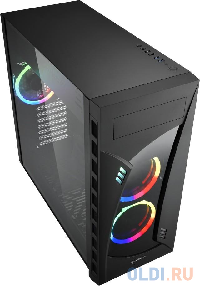 Корпус ATX Sharkoon NIGHT SHARK RGB Без БП чёрный