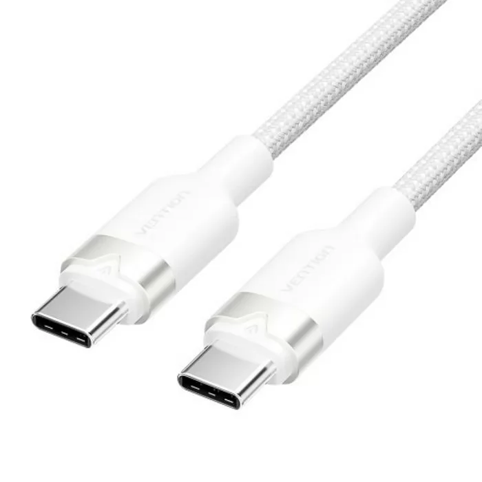 Кабель USB Type-C-USB Type-C, быстрая зарядка, 3А, 60 Вт, 1 м, белый, Vention (TRDWF)