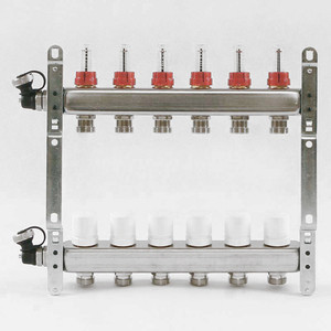 Коллекторная группа Uni-Fitt 1''х3/4'' 6 выходов с расходомерами и термостатическими вентилями (450I4306) в Москвe