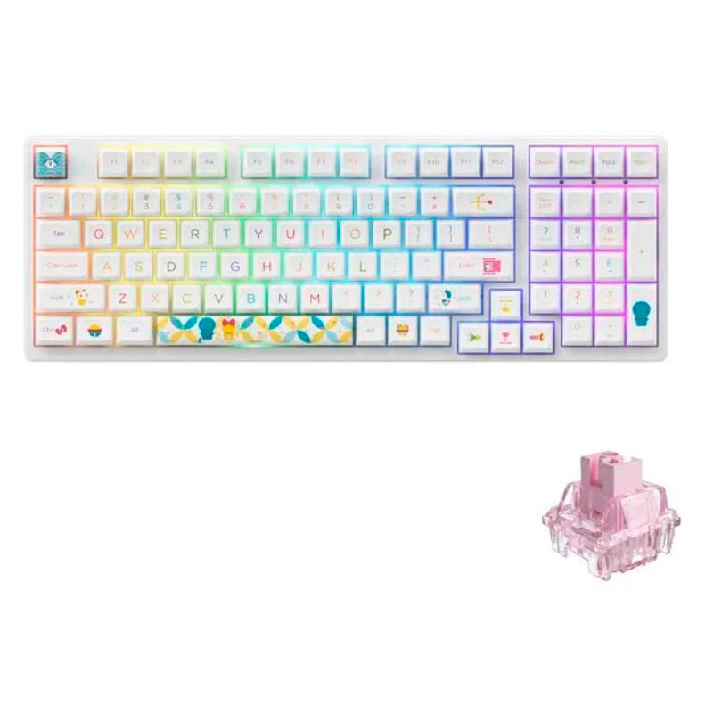 Клавиатура Akko 3098B Doraemon Rainbow 3 Modes Hot Swap CS Jelly Pink Switch Cherry 300982 в Москвe