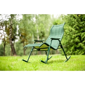 Кресло-качалка Ольса Нарочь каркас зеленый/ткань зеленая с238