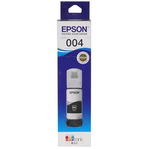 Чернила Epson 004, 65 мл, черный, оригинальные для Epson L3258 / L3218 / L1218 (C13T00U180)