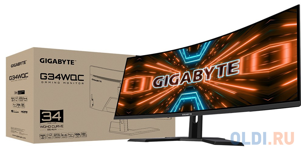 Монитор 34" GigaByte G34WQC черный VA 3440x1440 350 cd/m^2 1 ms HDMI DisplayPort Аудио