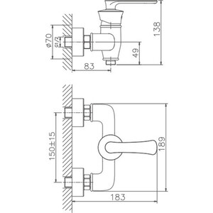 Смеситель для душа Haiba HB181-5 золото (HB20181-5)