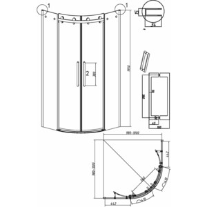 Душевой уголок Grossman Classic 90x90 прозрачный, хром (301.K33.04.9090.10.00)