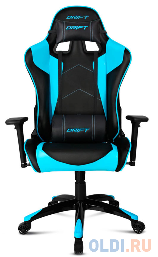 Кресло для геймеров Drift DR300 PU Leather чёрный синий DR300BL