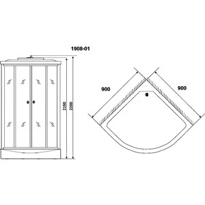 Душевая кабина Niagara NG-1908-01 90х90х220 в Москвe