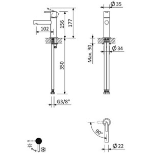 Смеситель для раковины Cezares Leaf хром (LEAF-LSM1-L-01-W0) в Москвe