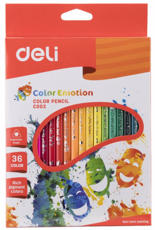 Карандаши цветные Deli Color Emotion 36 цветов EC00230 (12 шт. в уп-ке)