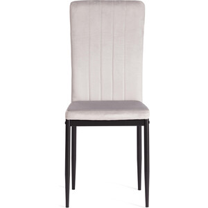 Стул TetChair VERTER (mod. 37-1), металл, флок, 47,8 х 41,5 х 97 см, Light grey (светло-серый) HLR14 / черный (20544)