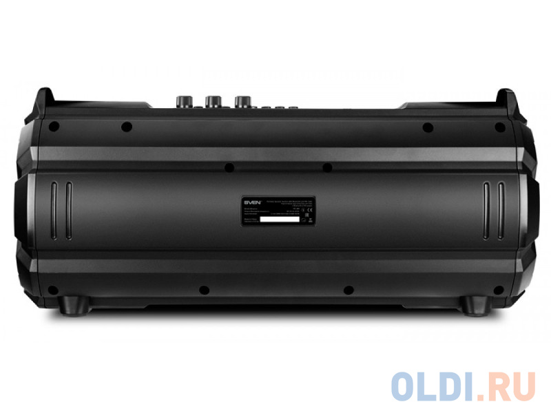 Колонки Sven PS-485, черный, (2.0, мощность 2x14 Вт (RMS), Bluetooth, FM, USB, microSD, LED-дисплей, встроенный аккумулятор)