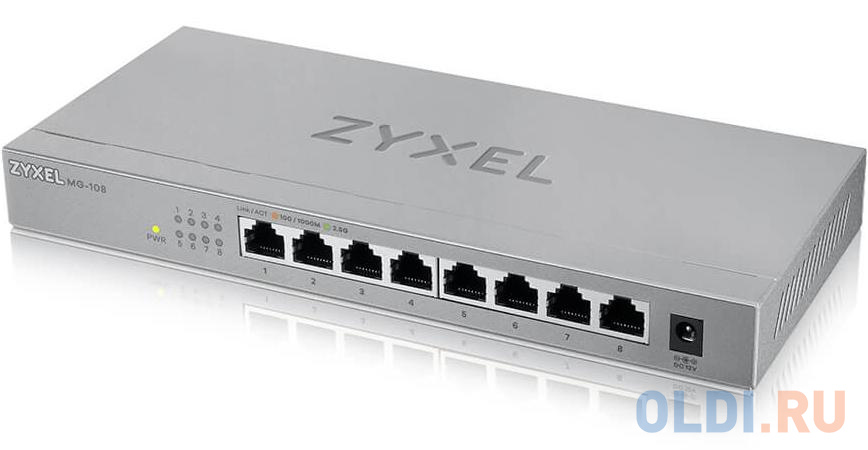 Zyxel MG-108 multi-gigabit switch, 8x1 / 2.5GE, desktop, silent