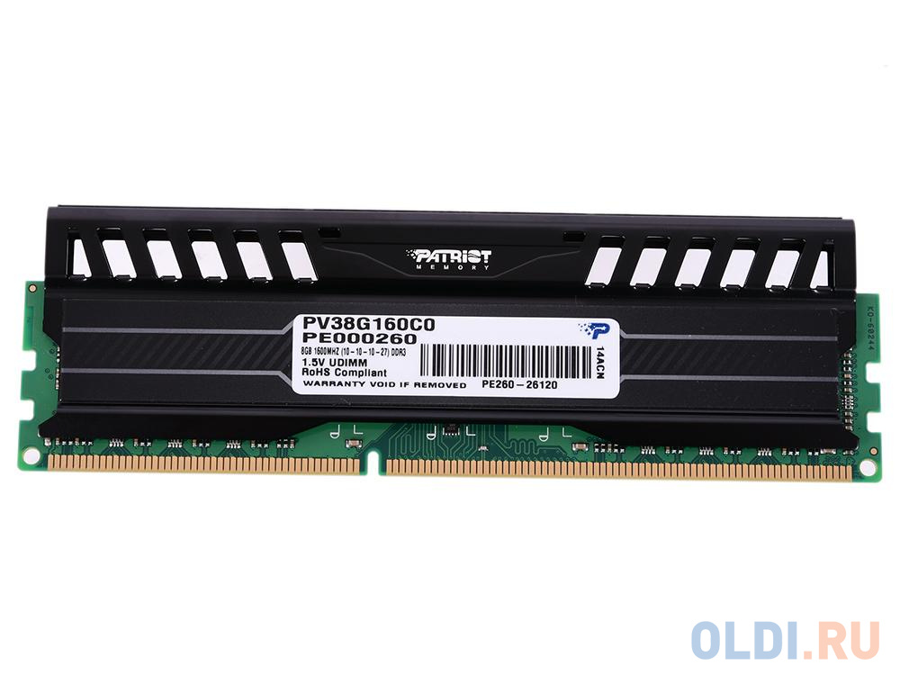 Оперативная память для компьютера Patriot PV38G160C0 DIMM 8Gb DDR3 1600 MHz PV38G160C0