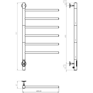 Полотенцесушитель электрический Vincea 43x60 поворотный, хром (VTD-1S1CE)