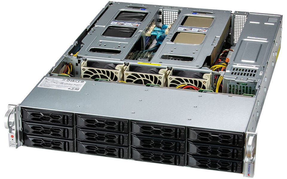 Серверная платформа SuperMicro SuperServer, 2xSocket4189, 16xDDR4, 12x2.5/3.5 HDD HS, 2xM.2-PCI-E, GLAN, IPMI, Redundant 2x1200 Вт, 2U (SYS-620C-TN12R)