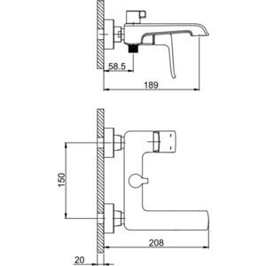 Смеситель для ванны Gappo G3250-8 хром (6959477616822)