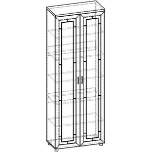 Шкаф БАРОНС ГРУПП распашной Премьер 2 дверный витрина 800 (Н2212)