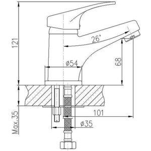 Смеситель для раковины Haiba HB13 хром (HB1013)