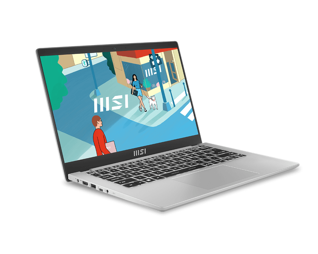 Ноутбук MSI Modern 14 14" IPS 1920x1080, Intel Core i7 1355U 1.7 ГГц, 16Gb RAM, 512Gb SSD, без OC, серебристый (9S7-14J111-1090)