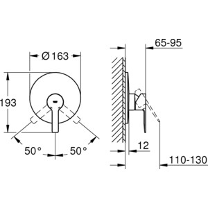 Смеситель для душа Grohe Lineare New накладная панель, для 35501 (19296001)