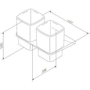 Стакан двойной Am.Pm Inspire 2.0 матовое стекло, хром (A50A343400)