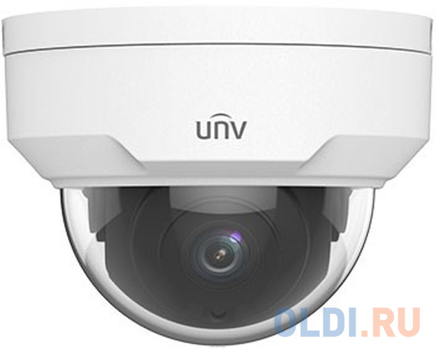 Uniview Видеокамера IP купольная антивандальная, 1/2.8&quot; 2 Мп КМОП @ 30 к/с, ИК-подсветка до 30м., 0.01 Лк @F2.0, объектив 2.8 мм, DWDR, 2D/3D DNR