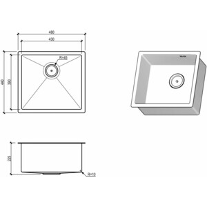 Кухонная мойка Floracio Steel F.4844.GD золото матовое в Москвe