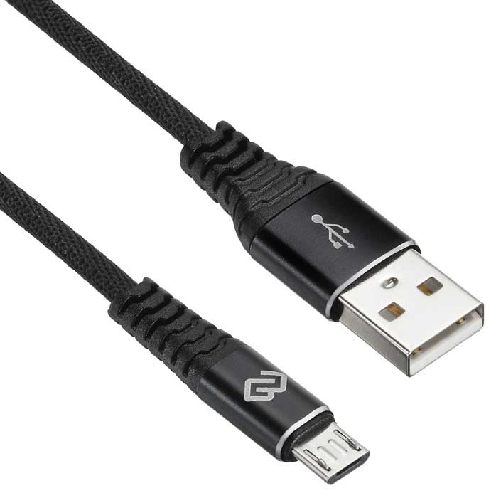 Кабель Digma MICROUSB-2M-BLK USB (m)-micro USB (m) 2м черный