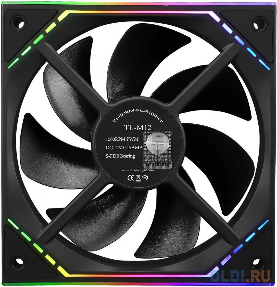 Вентилятор Thermalright TL-M12 ARGB черный 4-pin 23.2dB 175gr Ret