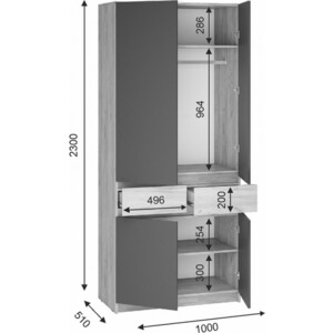 Шкаф Woodville Молд 1000 дуб крафт золотой / серый графит (581543) в Москвe