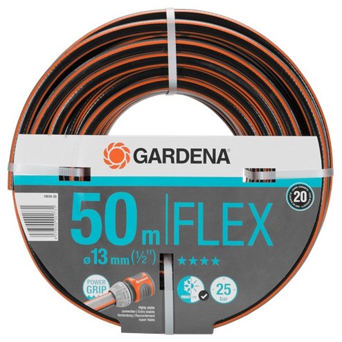 Шланг GARDENA FLEX 1/2" 50 метров, ПВХ, поливочный, армированный, d = 1/2" (13 мм), 50м, 25 бар (18039-20.000.00) в Москвe