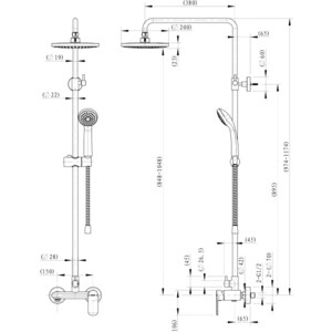 Душевая система Bravat Opal С со смесителем, хром (F9125183CP-A1-RUS / F9125183CP-A5-RUS)