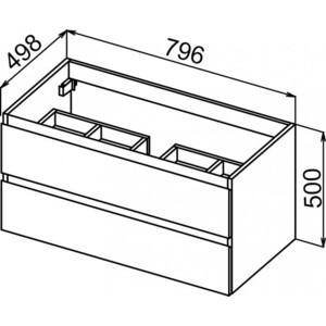 Тумба под раковину Cezares Molveno 80х50 Bianco Ghiaccio (MOLVENO-80-2C-SO-BG)