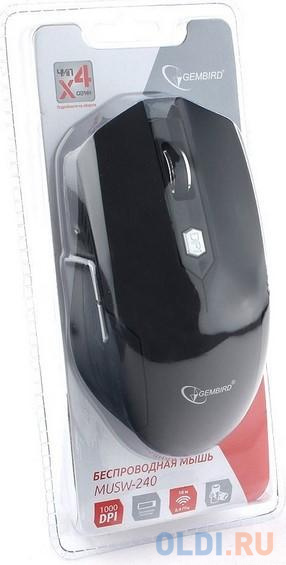 Мышь беспроводная Gembird MUSW-240 чёрный USB