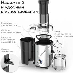 Соковыжималка BQ J1004 Steel-Black в Москвe