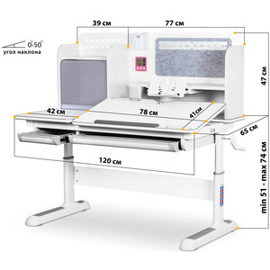 Комплект Mealux Winnipeg Multicolor PN (BD-630 WG + PN + кресло Y-115 DPG) (стол + кресло) столешница белая, накладки розовые и серые