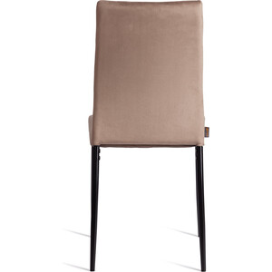 Стул TetChair CAPRI (mod. BC565-DC), металл, флок, 43 х 53 х 92 см, Beige (бежевый) HLR8 / черный (21260) в Москвe