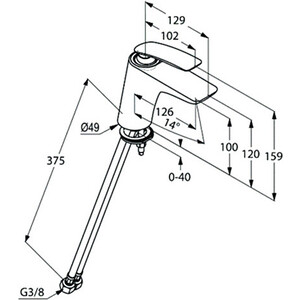 Смеситель для раковины Kludi Balance с донным клапаном, черный (520268775, LM8500BL) в Москвe