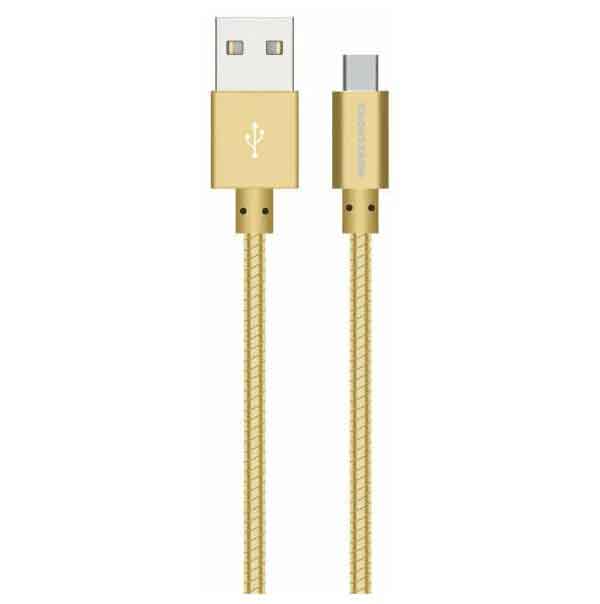Дата-кабель More choice USB 2.1A для Type-C K31a металл 1м (Gold)