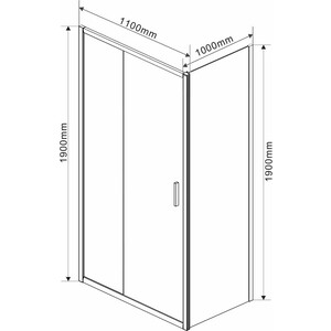 Душевой уголок Vincea Garda VSR-1G 110x100 рифленый Шиншилла, хром (VSR-1G1011CH)