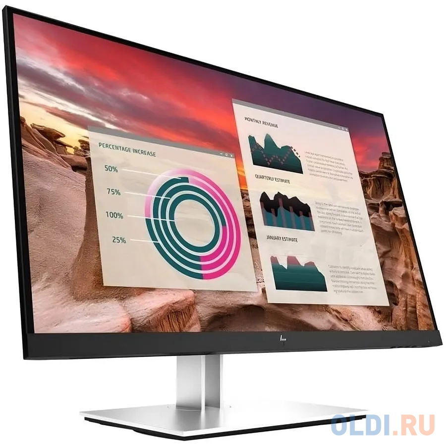 Монитор HP 27" E27u G4 черный IPS 5ms 16:9 HDMI матовая HAS Piv 250cd 178гр/178гр 2560x1440 DP 2K USB 7.6кг