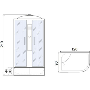 Душевая кабина River Desna 120/90/44 МТ R в Москвe