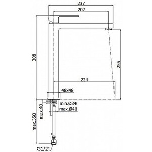 Смеситель для раковины Paffoni Elle с донным клапаном, черный матовый (EL081NO, LM8500BL)