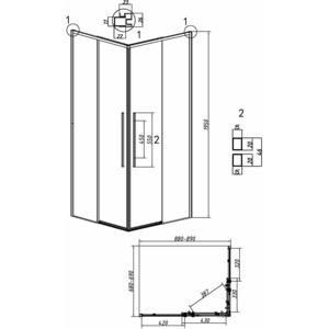 Душевой уголок Grossman Galaxy 90x70 прозрачный, золото сатин (300.K33.01.9070.32.00)