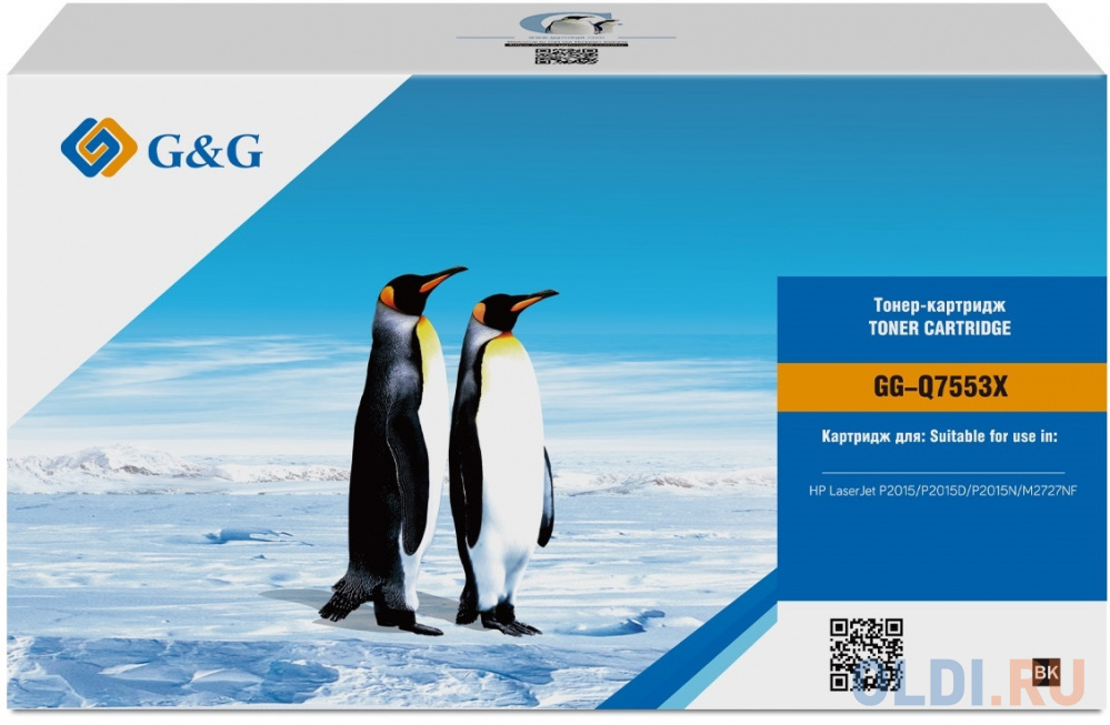 Картридж лазерный G&G GG-Q7553X черный (7000стр.) для HP LJ P2010/P2014/P2015/M2727nf MFP в Москвe