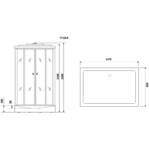 Душевая кабина Niagara NG-7713WR 120х82х220 правая