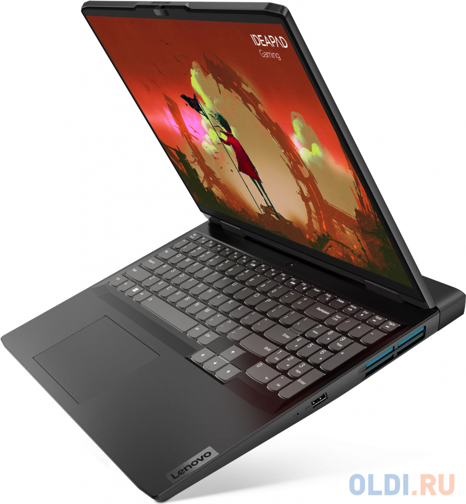 Ноутбук Lenovo IP Gaming 3 16IAH7 Core i5 12450H 8Gb SSD512Gb NVIDIA GeForce RTX 3050 Ti 4Gb 16" IPS WUXGA (1920x1200) noOS grey WiFi BT Cam (82S